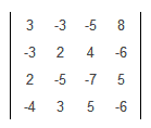 Determinante de matriz 4x4